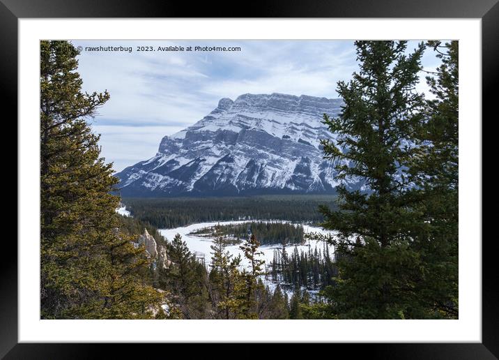  Hoodoos and Snowy Tunnel Mountain, Alberta Framed Mounted Print by rawshutterbug 