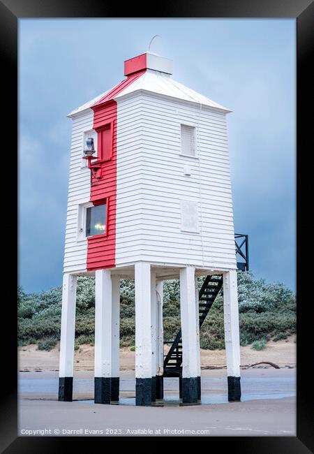 Lighthouse at Burnham-On-Sea  Framed Print by Darrell Evans