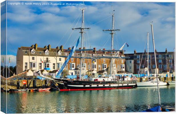 TSS Royalist seen in Weymouth Harbour   Canvas Print by Navin Mistry