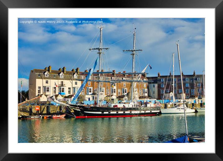 TSS Royalist seen in Weymouth Harbour   Framed Mounted Print by Navin Mistry