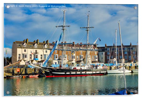 TSS Royalist seen in Weymouth Harbour   Acrylic by Navin Mistry