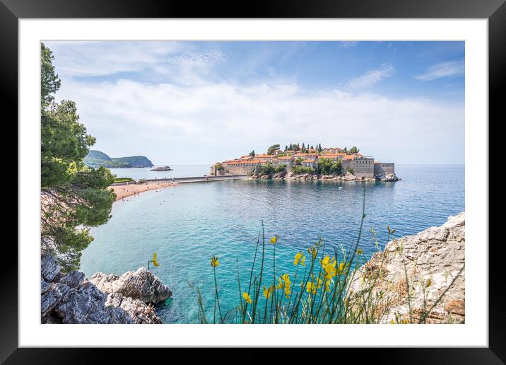 Adriatic Jewel: The Sveti Stefan Island Framed Mounted Print by Jason Wells