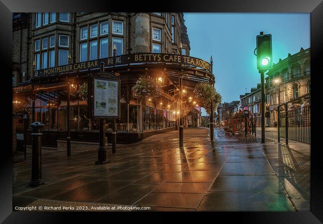 Rainy Morning in Harrogate Framed Print by Richard Perks