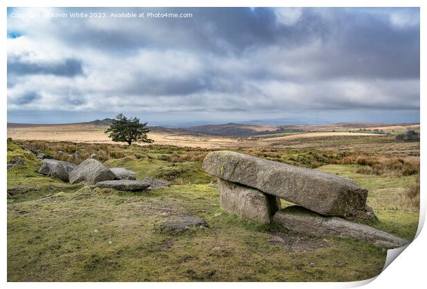 Dramatic skies over rugged Dartmoor Print by Kevin White