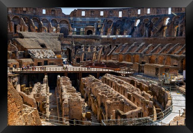Colosseum Arena With Hypogeum Framed Print by Artur Bogacki