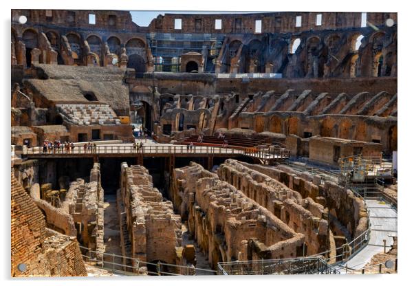 Colosseum Arena With Hypogeum Acrylic by Artur Bogacki