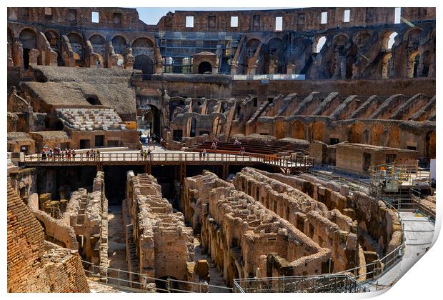 Colosseum Arena With Hypogeum Print by Artur Bogacki