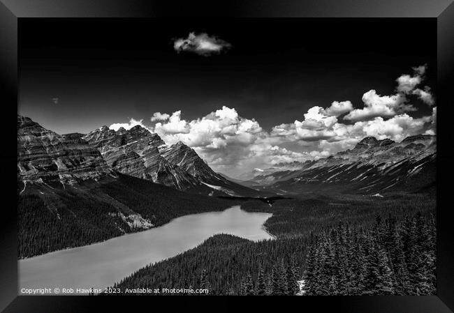 Lake Peyto Monoscape Framed Print by Rob Hawkins
