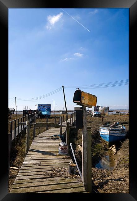 Mersea Island Walkway Framed Print by Nigel Bangert