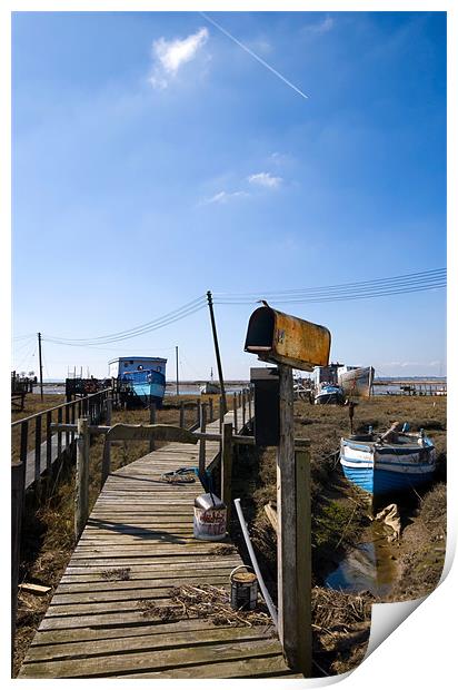 Mersea Island Walkway Print by Nigel Bangert