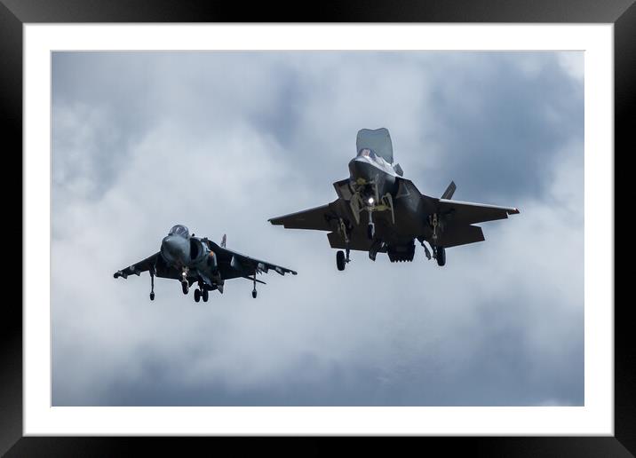 F35 and Harrier Framed Mounted Print by J Biggadike