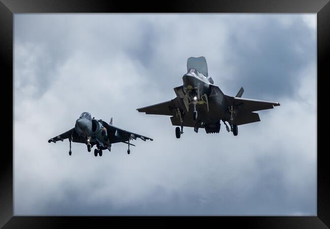 F35 and Harrier Framed Print by J Biggadike