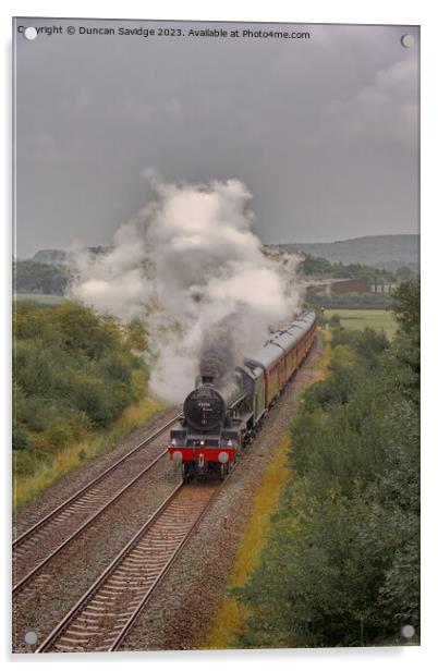 Steam Train Bahamas on the West Somerset Steam Express portrait  Acrylic by Duncan Savidge