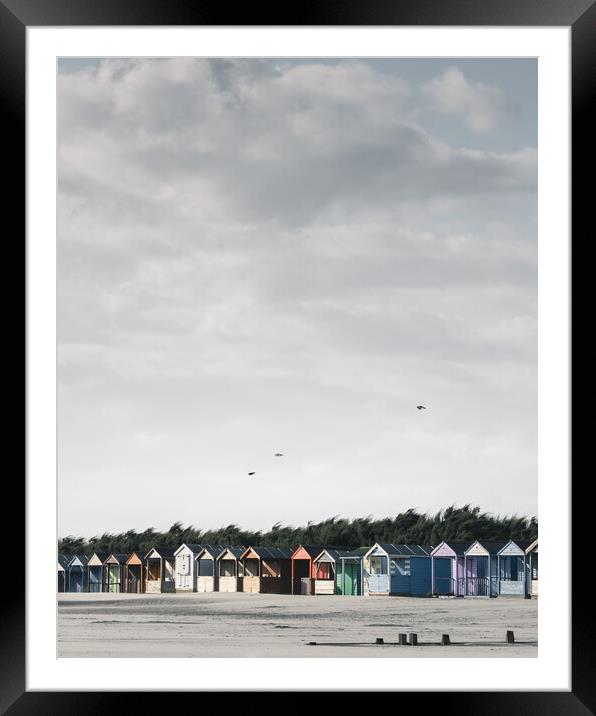 Beach Huts, West Wittering Framed Mounted Print by Mark Jones