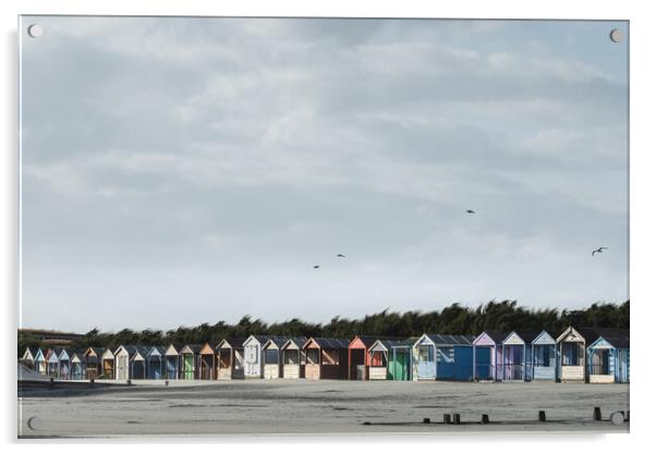 Beach Huts, West Wittering Acrylic by Mark Jones