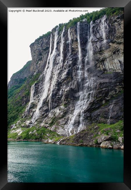 Seven Sisters Waterfall Geiranger Fjord Norway Framed Print by Pearl Bucknall