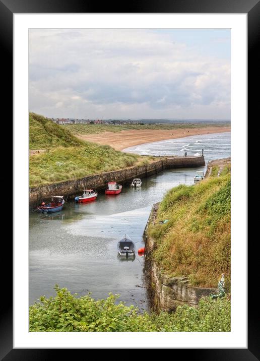 Seaton Sluice Northumberland in the sfternoon dun  Framed Mounted Print by Tony lopez
