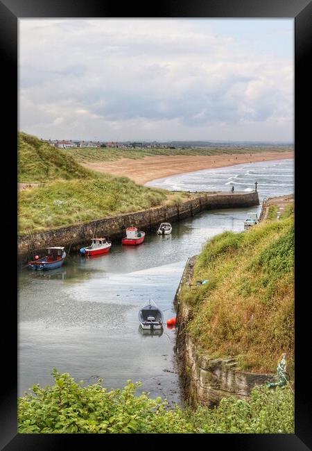 Seaton Sluice Northumberland in the sfternoon dun  Framed Print by Tony lopez