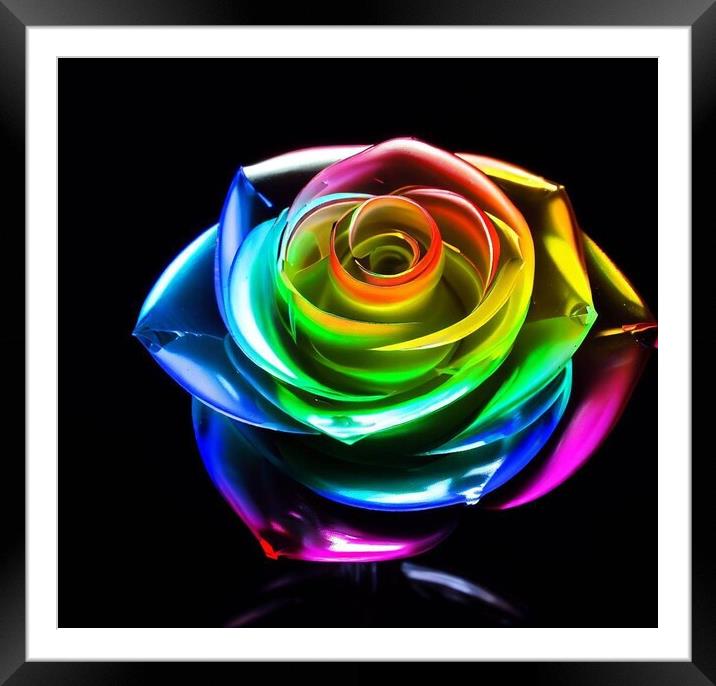A glass rose  Framed Mounted Print by Paddy 