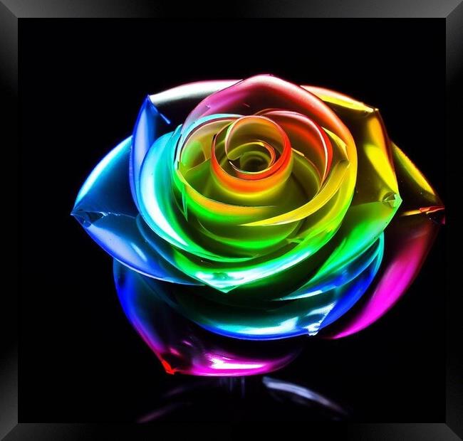A glass rose  Framed Print by Paddy 