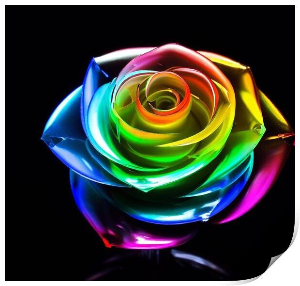 A glass rose  Print by Paddy 
