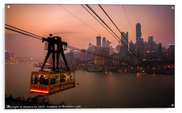 Cityscape of Chongqing city  Acrylic by Rowena Ko