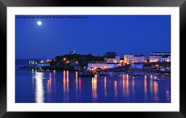 Tenby Harbour Framed Mounted Print by Neil Evans