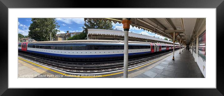 Tube Station And Train Panorama  Framed Mounted Print by David Pyatt