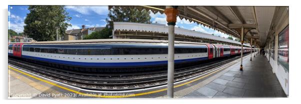 Tube Station And Train Panorama  Acrylic by David Pyatt