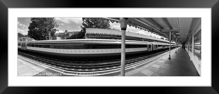 London Tube Station And Train Panorama  Framed Mounted Print by David Pyatt