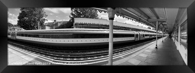 London Tube Station And Train Panorama  Framed Print by David Pyatt