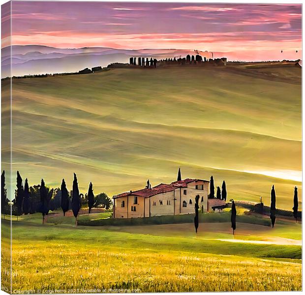 Quintessential Tuscan Panorama Canvas Print by Luigi Petro