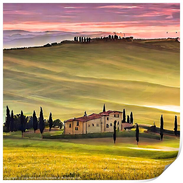 Quintessential Tuscan Panorama Print by Luigi Petro