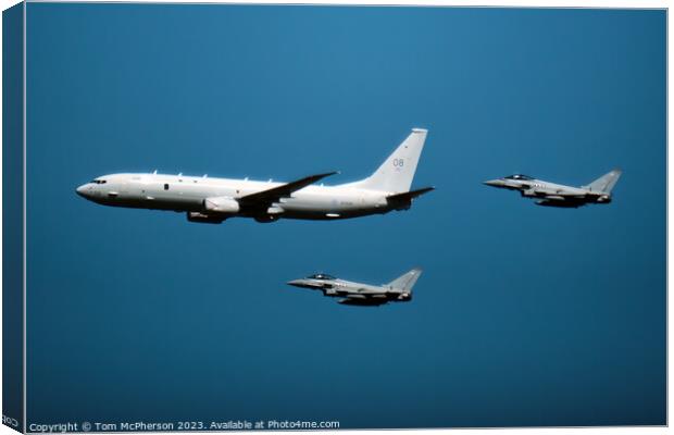 Poseidon MRA1 & Typhoon Escort in Action Canvas Print by Tom McPherson