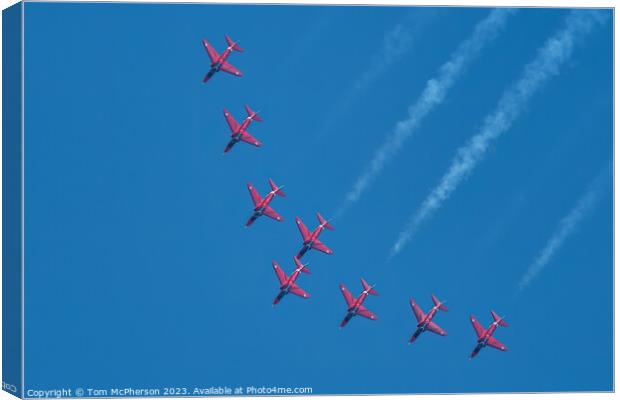 'Aero-Dance of the Red Arrows' Canvas Print by Tom McPherson