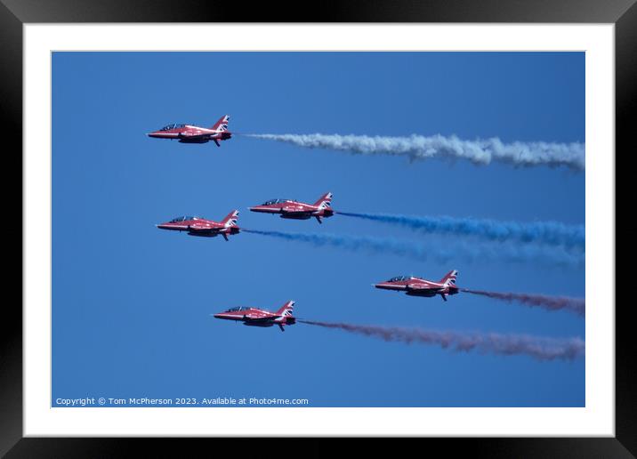 Thrilling Sky Dance of Red Arrows Framed Mounted Print by Tom McPherson