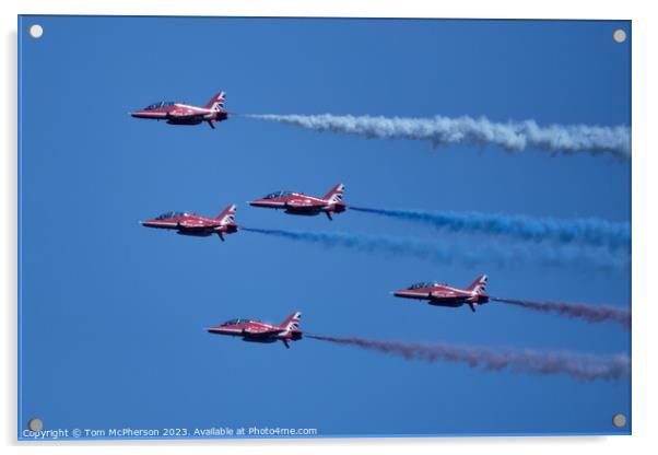 Thrilling Sky Dance of Red Arrows Acrylic by Tom McPherson
