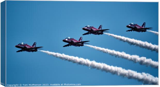 Red Arrows' Sky Dance Canvas Print by Tom McPherson