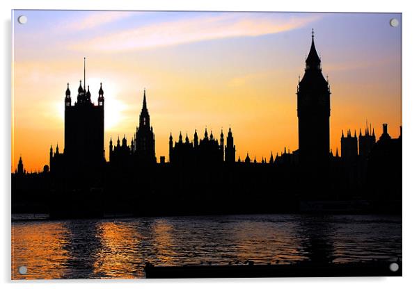 Westminster Skyline Acrylic by Phil Clements