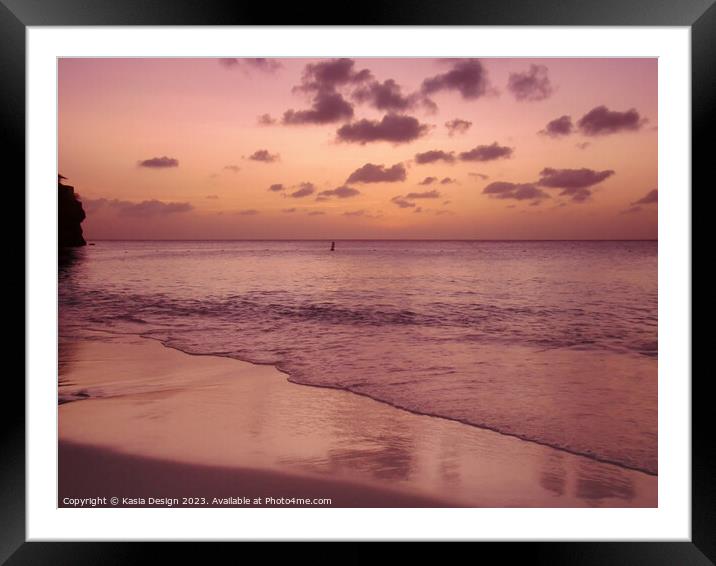 Paradise Sunset Framed Mounted Print by Kasia Design