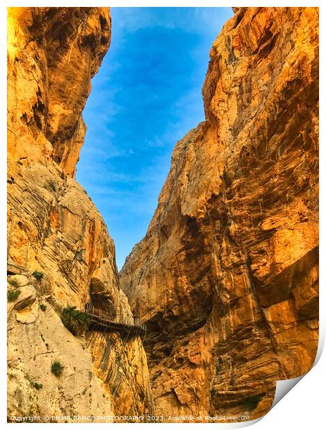 Caminito Del Rey, Spain Print by EMMA DANCE PHOTOGRAPHY