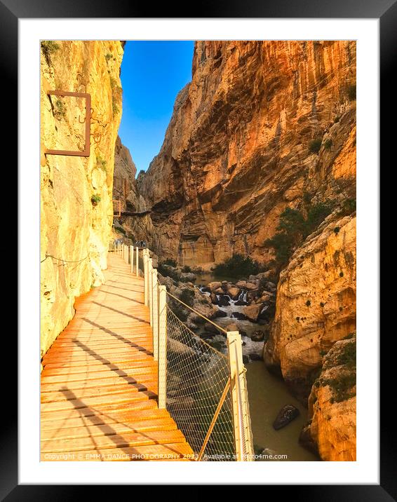 Caminito Del Rey, Spain Framed Mounted Print by EMMA DANCE PHOTOGRAPHY