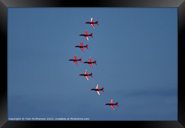 Red Arrows' Spectacular Sky Dance Framed Print by Tom McPherson