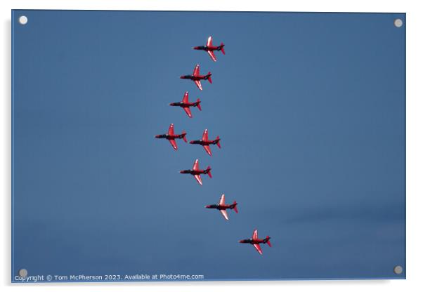 Red Arrows' Spectacular Sky Dance Acrylic by Tom McPherson
