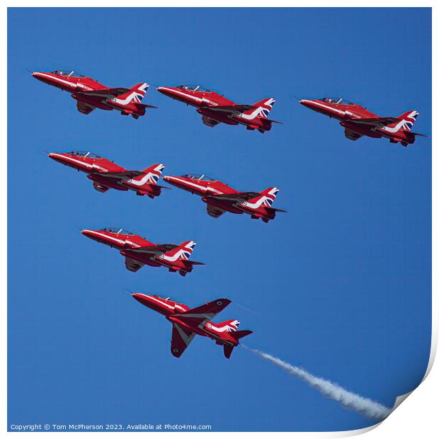 Red Arrows' Spectacular Sky Dance Print by Tom McPherson