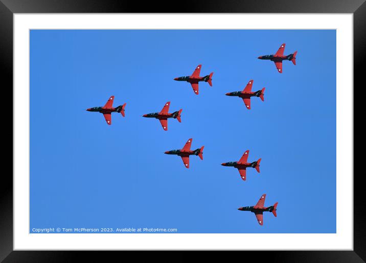 Spectacular Red Arrows Aerobatics Display Framed Mounted Print by Tom McPherson