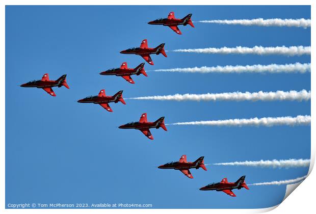Red Arrows' Spectacular Performance Over Moray Print by Tom McPherson