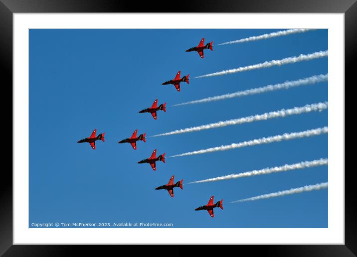 Red Arrows' Spectacular Sunshine Showcase Framed Mounted Print by Tom McPherson