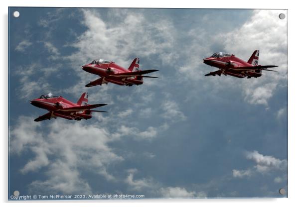 Red Arrows' Brilliant Showcase Over Moray Acrylic by Tom McPherson
