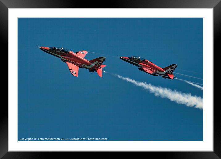 Red Arrows' Spectacular Salute at RAF Lossiemouth Framed Mounted Print by Tom McPherson